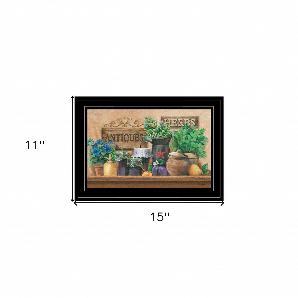 Antiques and Herbs 2 Black Framed Print Kitchen Wall Art - Homeroots - Flyclothing LLC