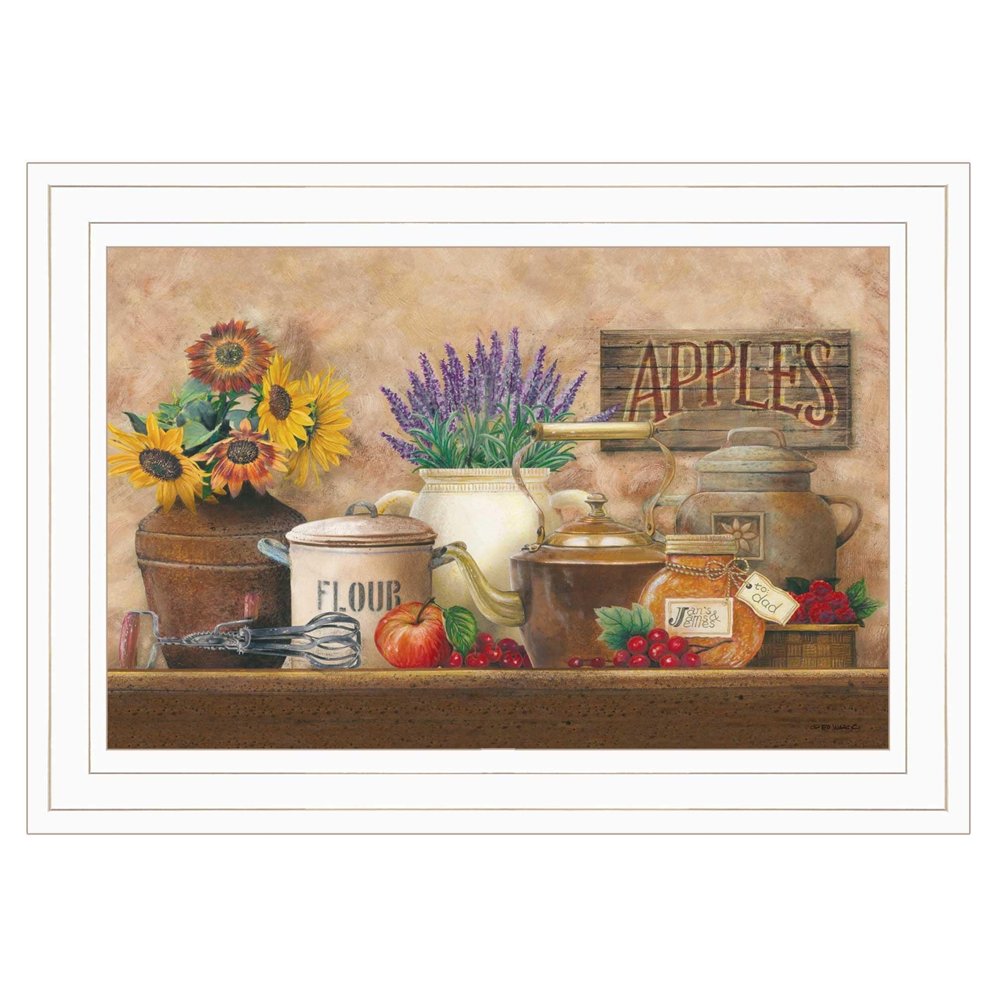 Antique Kitchen 1 White Framed Print Kitchen Wall Art - Homeroots
