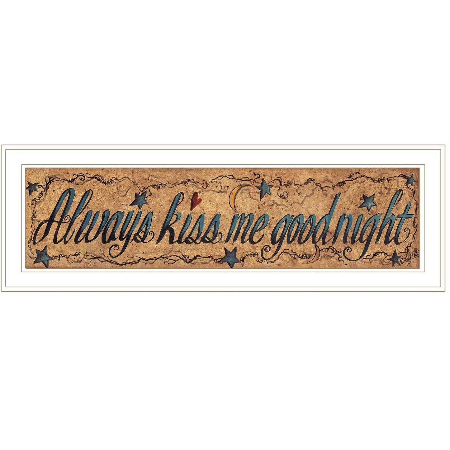 Always Kiss Me Goodnight 2 White Framed Print Wall Art - Homeroots - Flyclothing LLC
