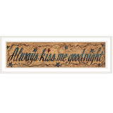 Always Kiss Me Goodnight 2 White Framed Print Wall Art - Homeroots - Flyclothing LLC