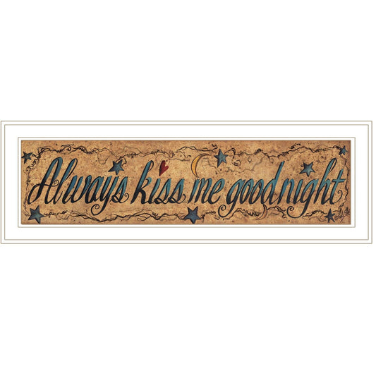 Always Kiss Me Goodnight 2 White Framed Print Wall Art - Homeroots