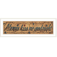 Always Kiss Me Goodnight 2 White Framed Print Wall Art - Homeroots