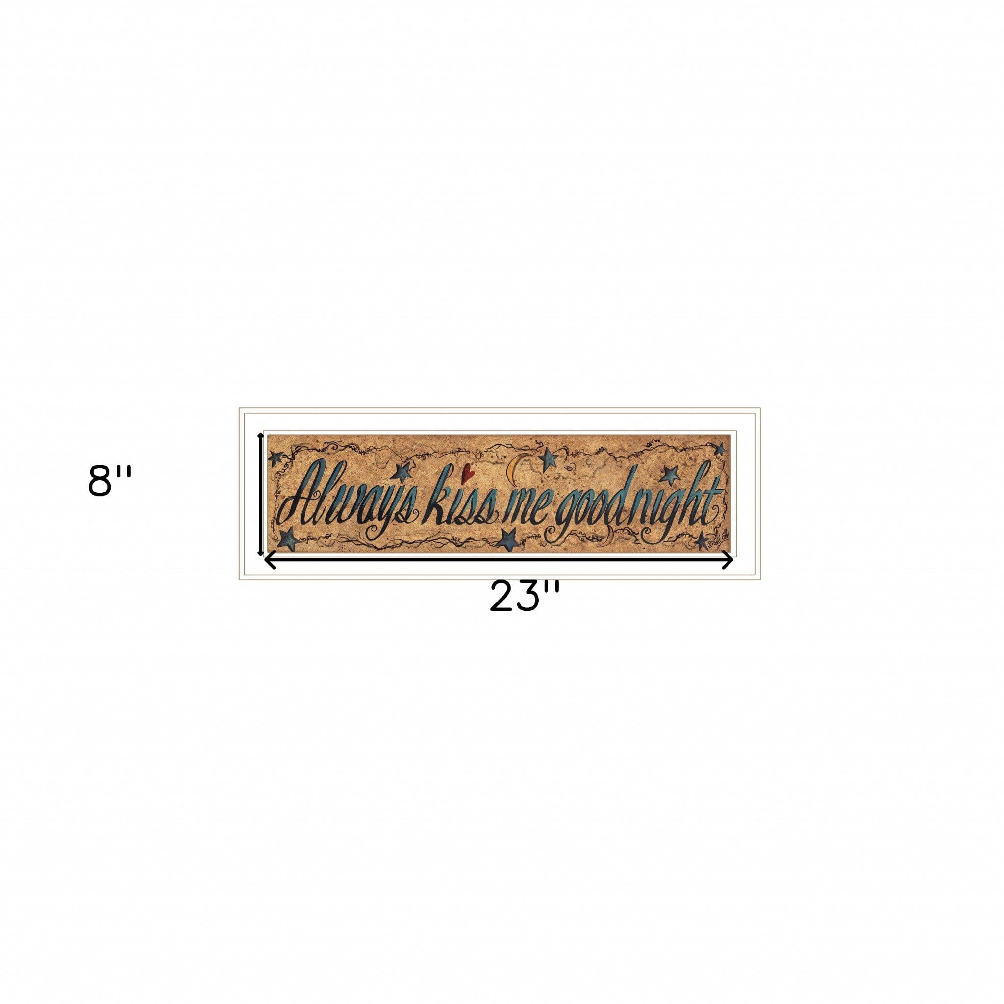 Always Kiss Me Goodnight 2 White Framed Print Wall Art - Homeroots