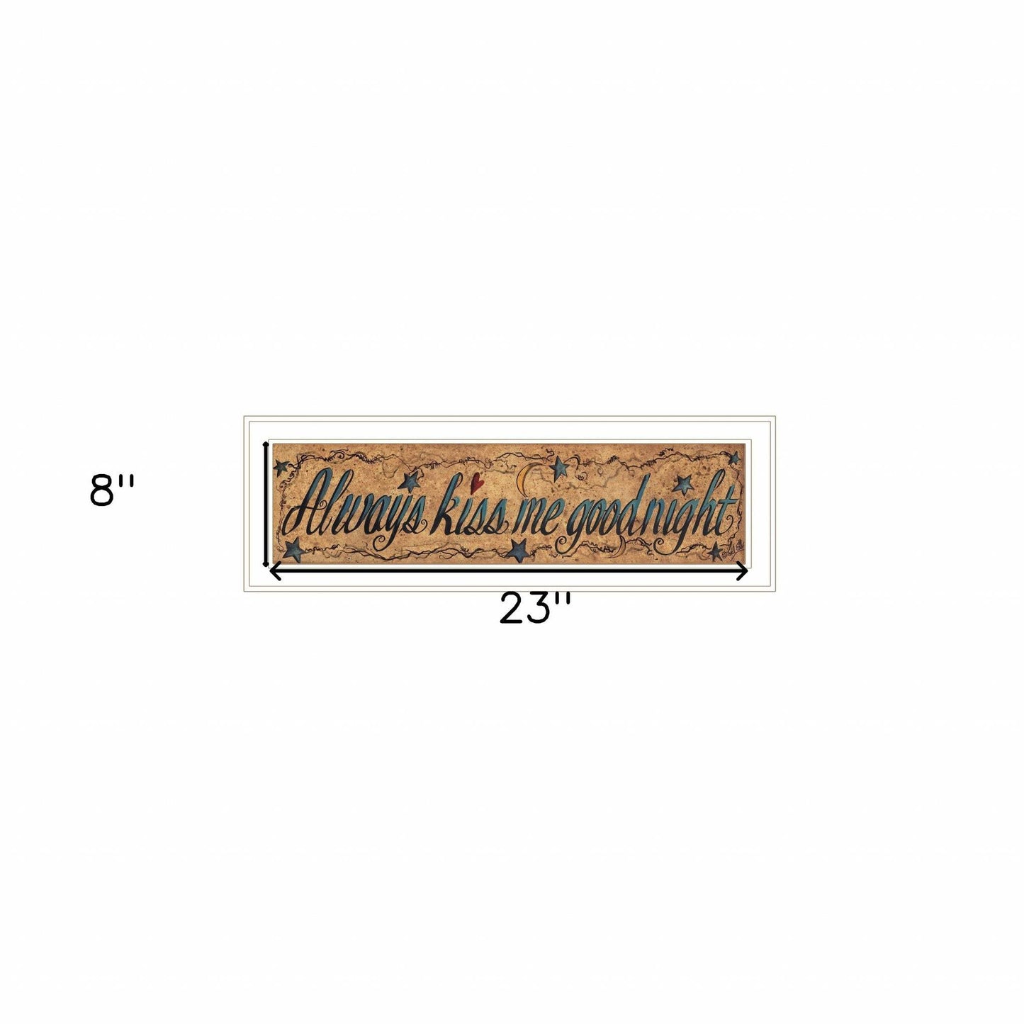Always Kiss Me Goodnight 2 White Framed Print Wall Art - Homeroots - Flyclothing LLC