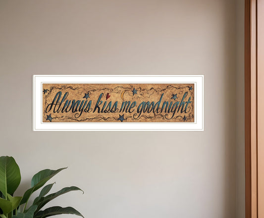Always Kiss Me Goodnight 2 White Framed Print Wall Art - Homeroots