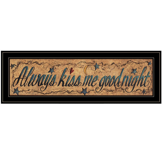 Always Kiss Me Goodnight 3 Black Framed Print Wall Art - Homeroots