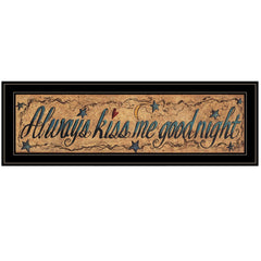 Always Kiss Me Goodnight 3 Black Framed Print Wall Art - Homeroots
