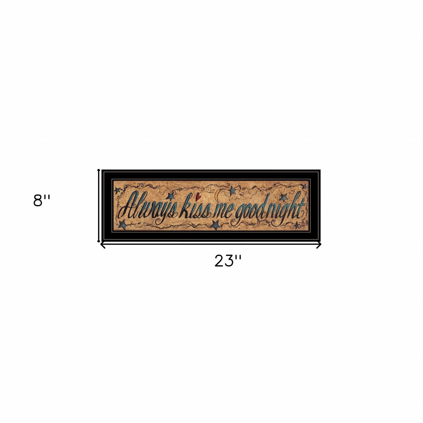 Always Kiss Me Goodnight 3 Black Framed Print Wall Art - Homeroots - Flyclothing LLC