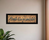 Always Kiss Me Goodnight 3 Black Framed Print Wall Art - Homeroots - Flyclothing LLC