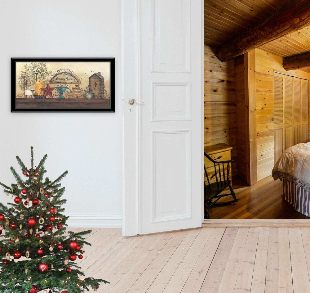 Amazing Grace Shelf 2 Black Framed Print Wall Art - Homeroots - Flyclothing LLC