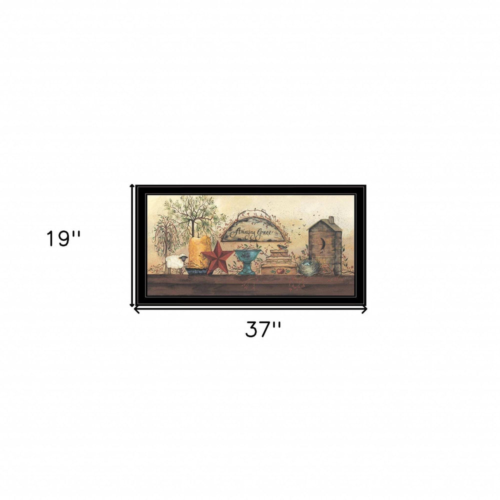 Amazing Grace Shelf 2 Black Framed Print Wall Art - Homeroots - Flyclothing LLC