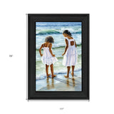 Two Girls at the Beach 3 Black Framed Print Wall Art - Homeroots - Flyclothing LLC