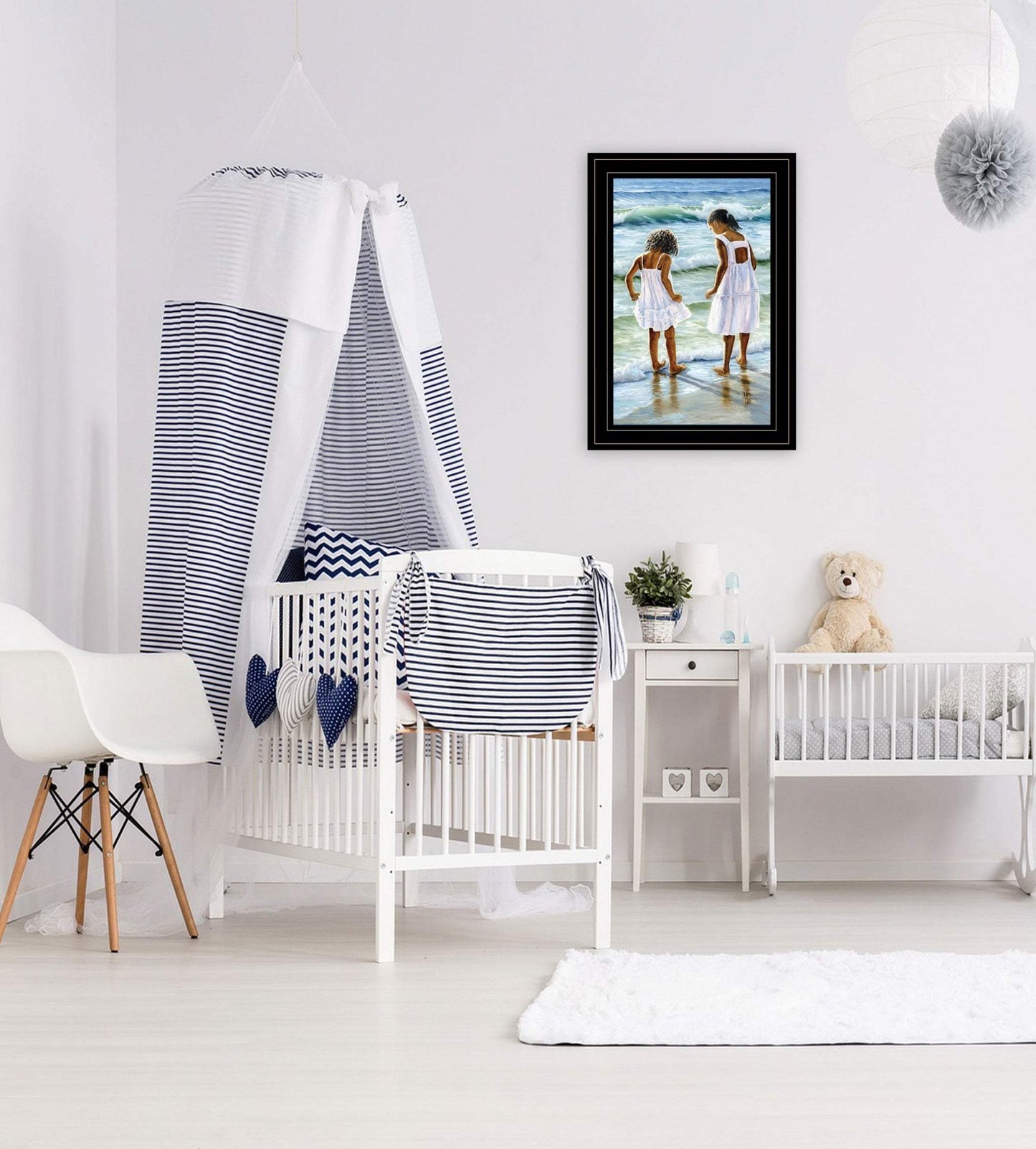 Two Girls at the Beach 4 Black Framed Print Wall Art - Homeroots - Flyclothing LLC