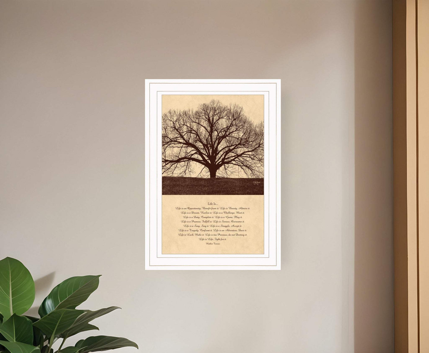 Life Is 5 White Framed Print Wall Art - Homeroots - Flyclothing LLC