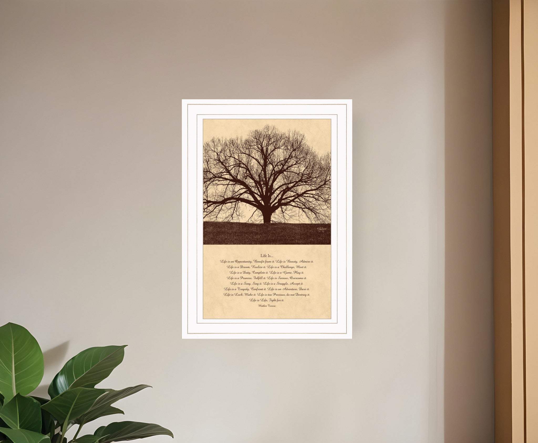 Life Is 5 White Framed Print Wall Art - Homeroots - Flyclothing LLC