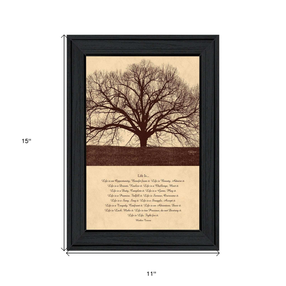 Life Is 6 Black Framed Print Wall Art - Homeroots - Flyclothing LLC