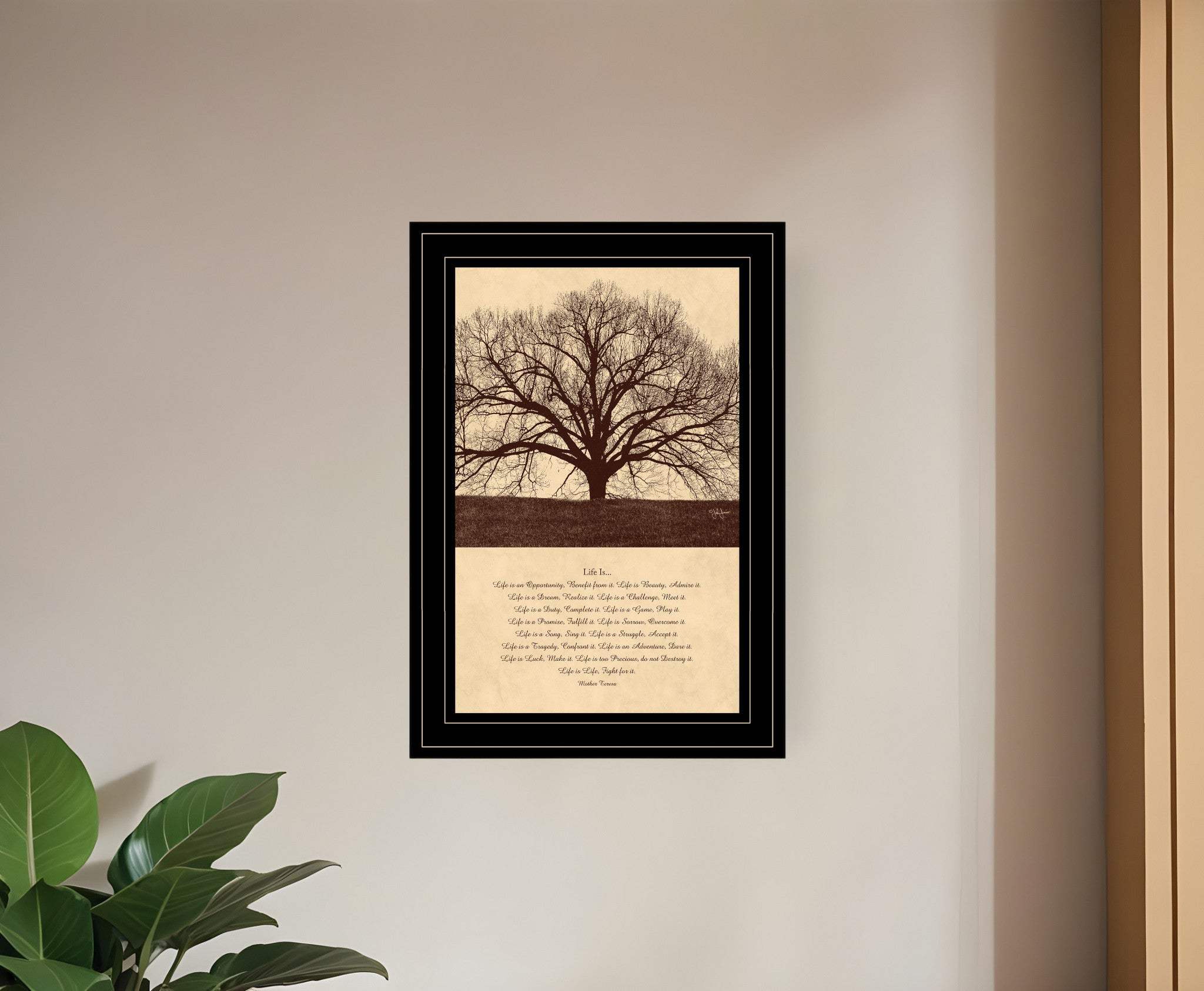 Life Is 7 Black Framed Print Wall Art - Homeroots - Flyclothing LLC