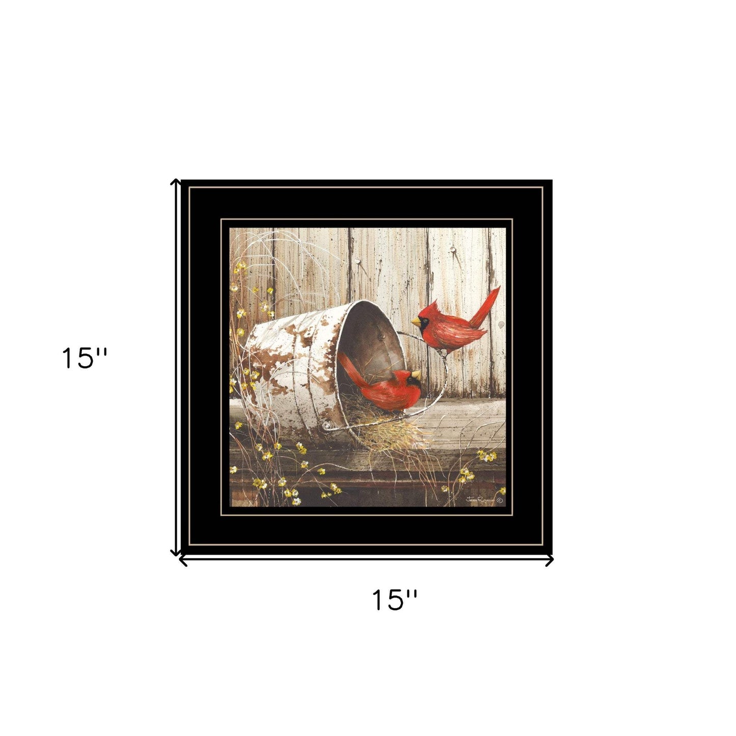 Playing Around 15x15 Black Framed Print Wall Art - Homeroots - Flyclothing LLC