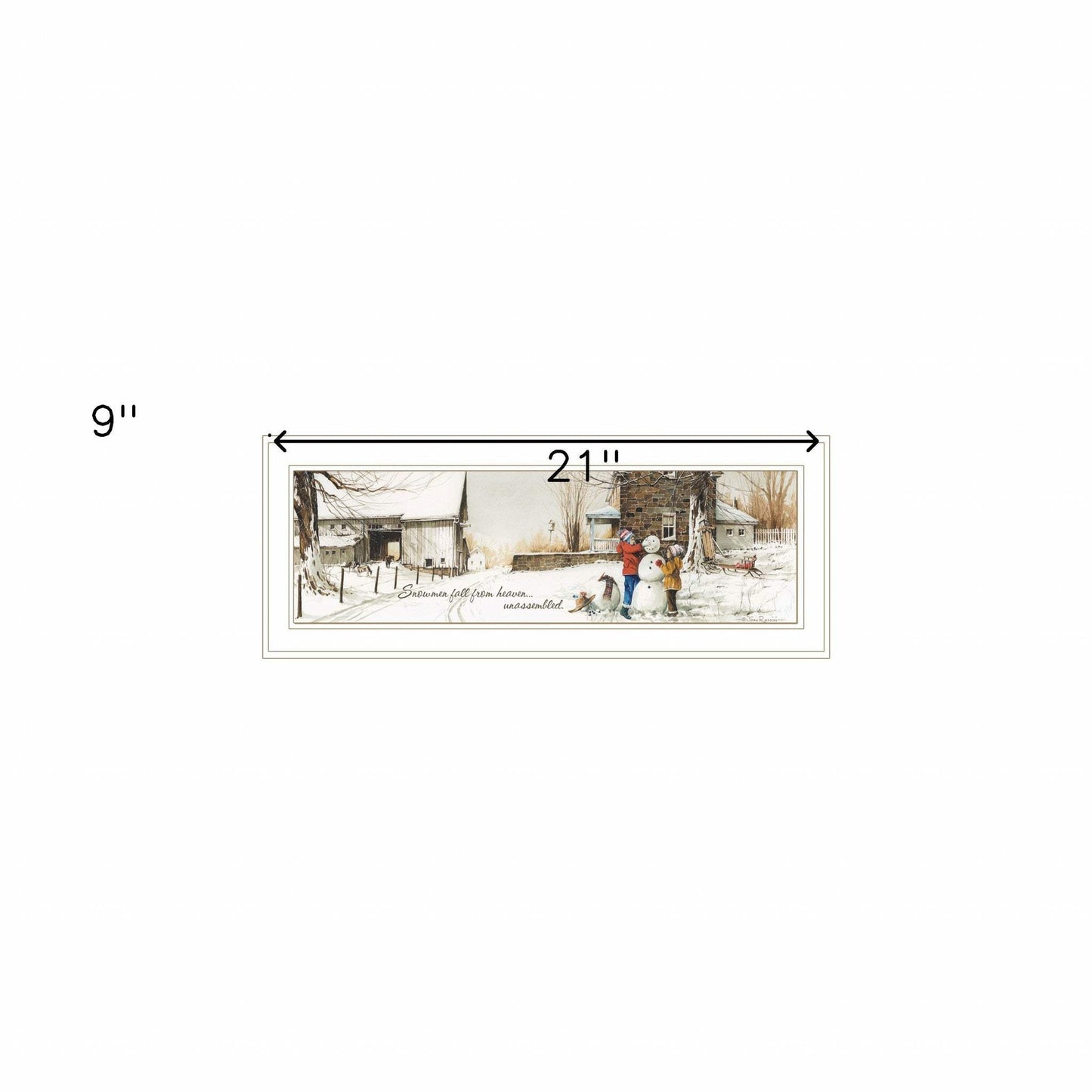 Snowmen from Heaven 2 White Framed Print Wall Art - Homeroots - Flyclothing LLC