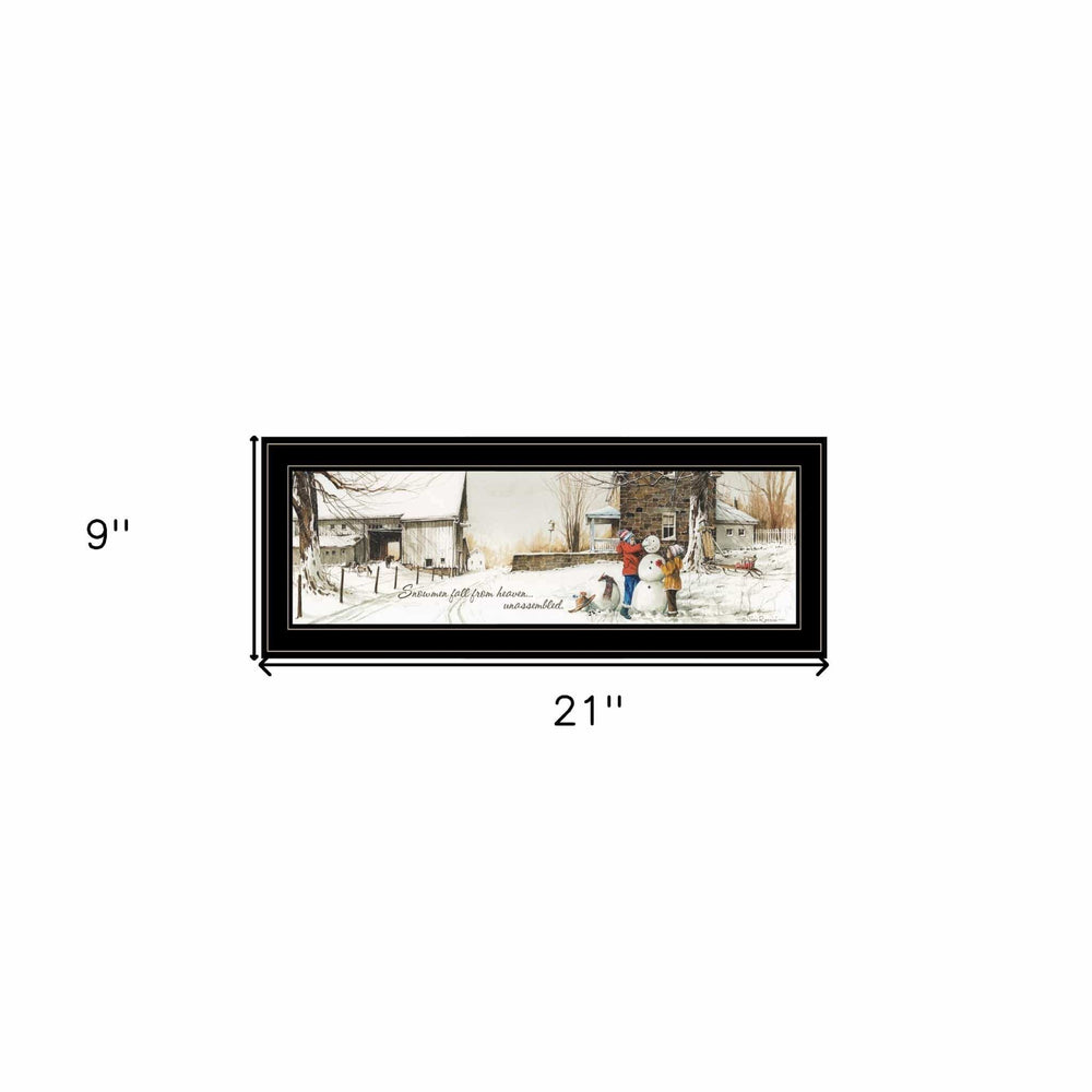 Snowmen from Heaven 3 Black Framed Print Wall Art - Homeroots - Flyclothing LLC