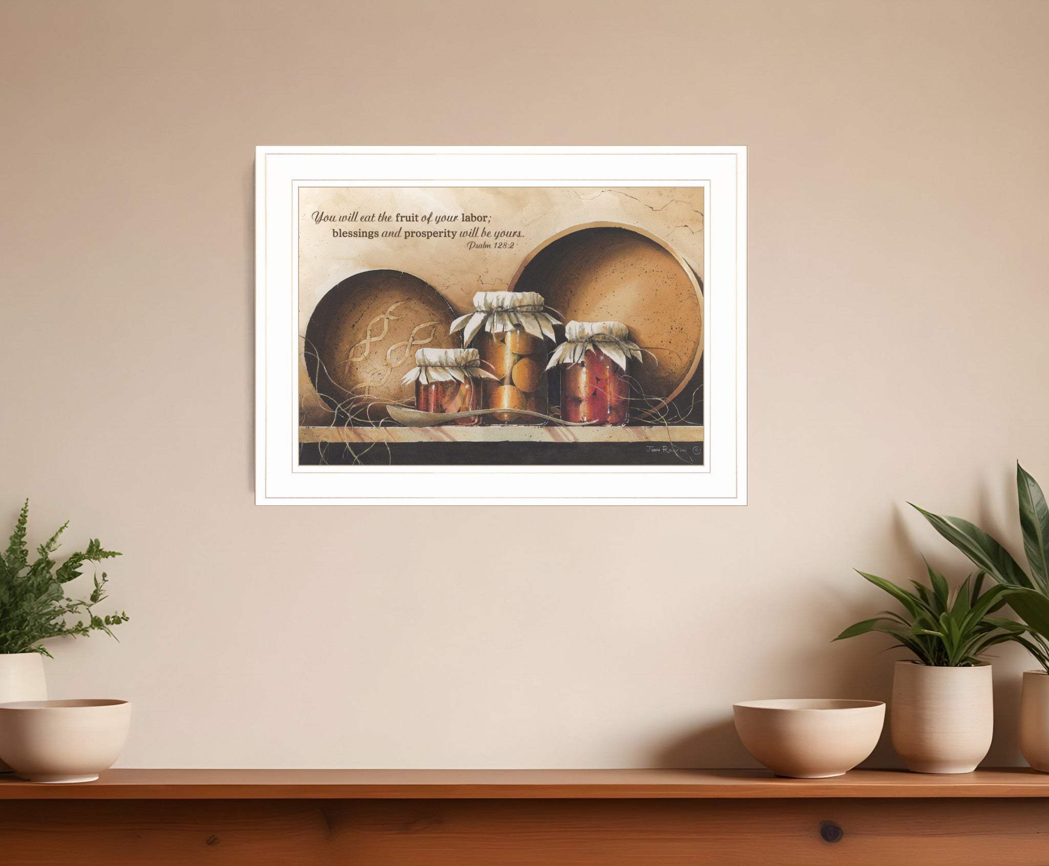 Blessings and Prosperity 2 White Framed Print Wall Art - Homeroots - Flyclothing LLC