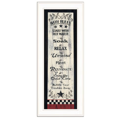 Bath Rules 4 White Framed Print Bathroom Wall Art - Homeroots