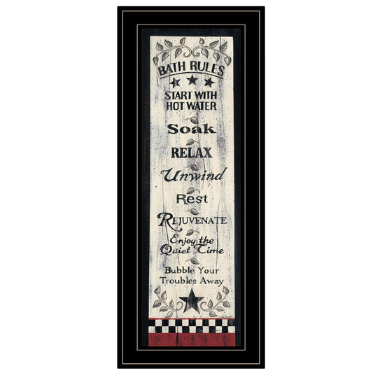 Bath Rules 5 Black Framed Print Bathroom Wall Art - Homeroots