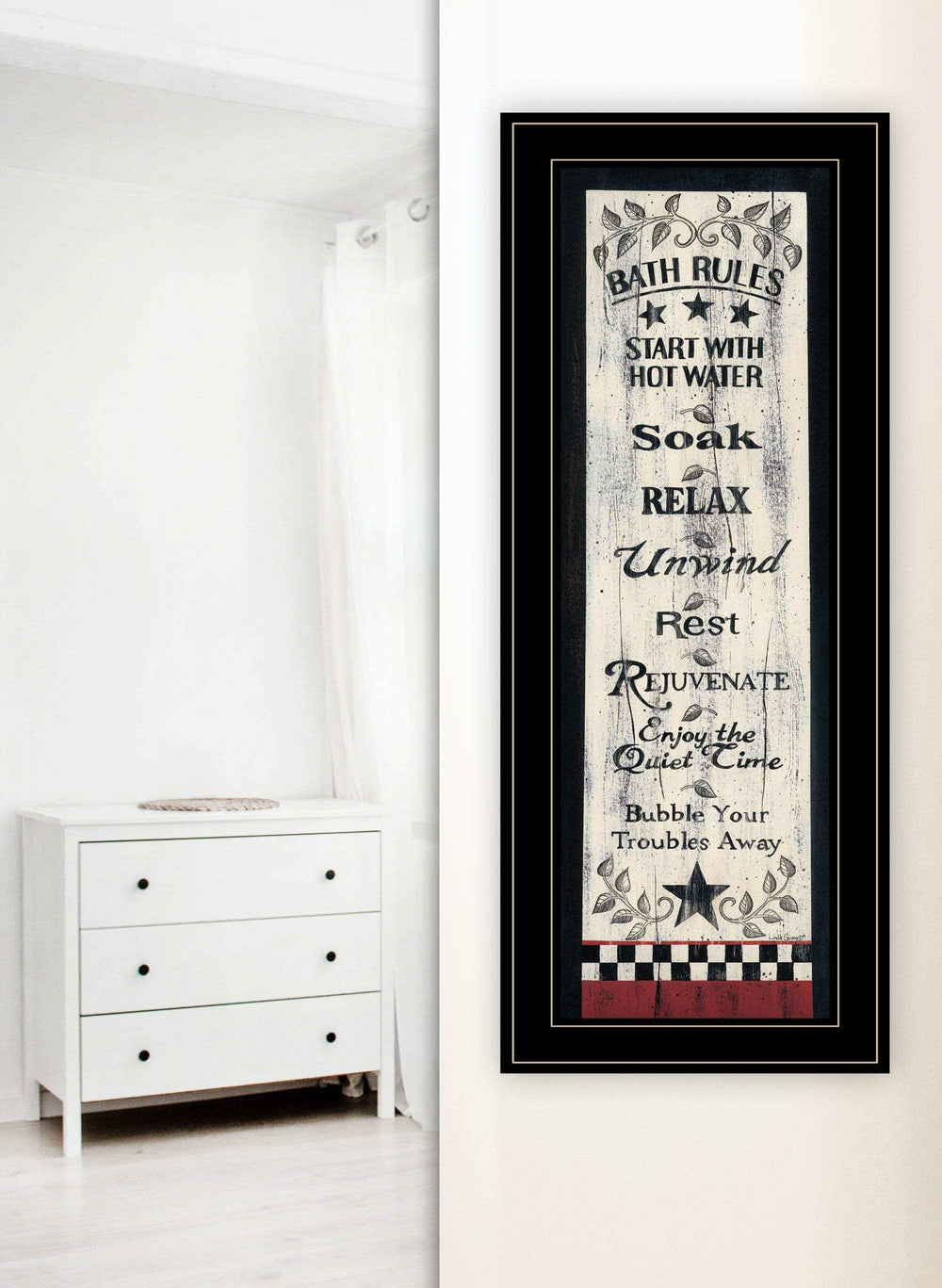 Bath Rules 5 Black Framed Print Bathroom Wall Art - Homeroots - Flyclothing LLC