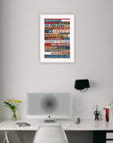 Red White and Blue Pledge Of Allegiance White Framed Print Wall Art - Homeroots - Flyclothing LLC