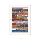 Red White and Blue Pledge Of Allegiance White Framed Print Wall Art - Homeroots - Flyclothing LLC