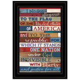 Red White and Blue Pledge Of Allegiance Black Framed Print Wall Art - Homeroots - Flyclothing LLC