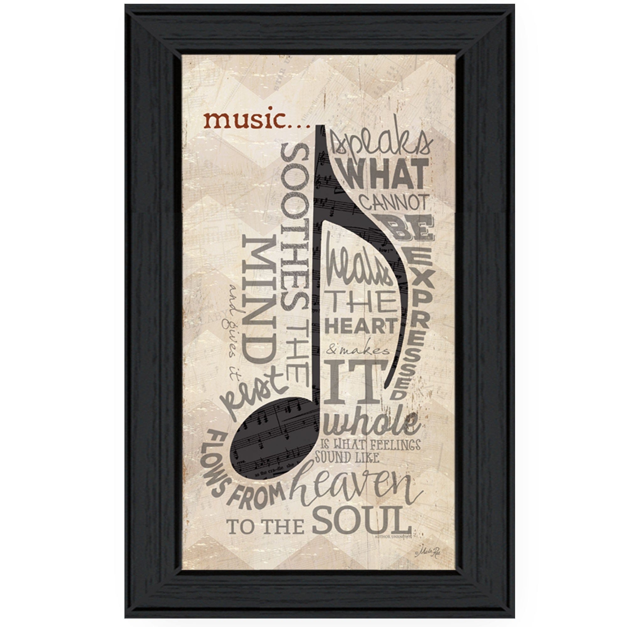 Music 7 Black Framed Print Wall Art - Homeroots