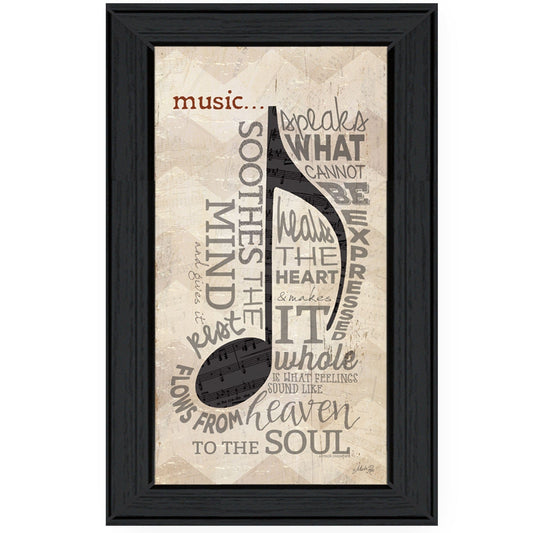 Music 7 Black Framed Print Wall Art - Homeroots