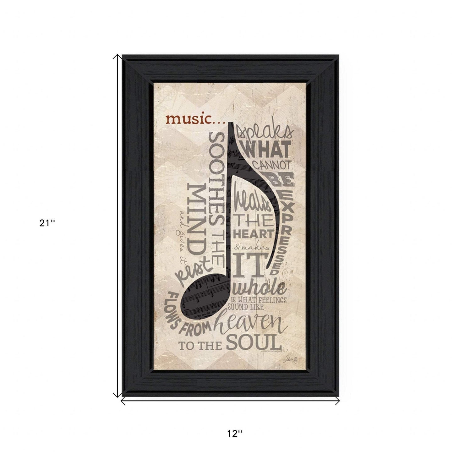 Music 7 Black Framed Print Wall Art - Homeroots - Flyclothing LLC