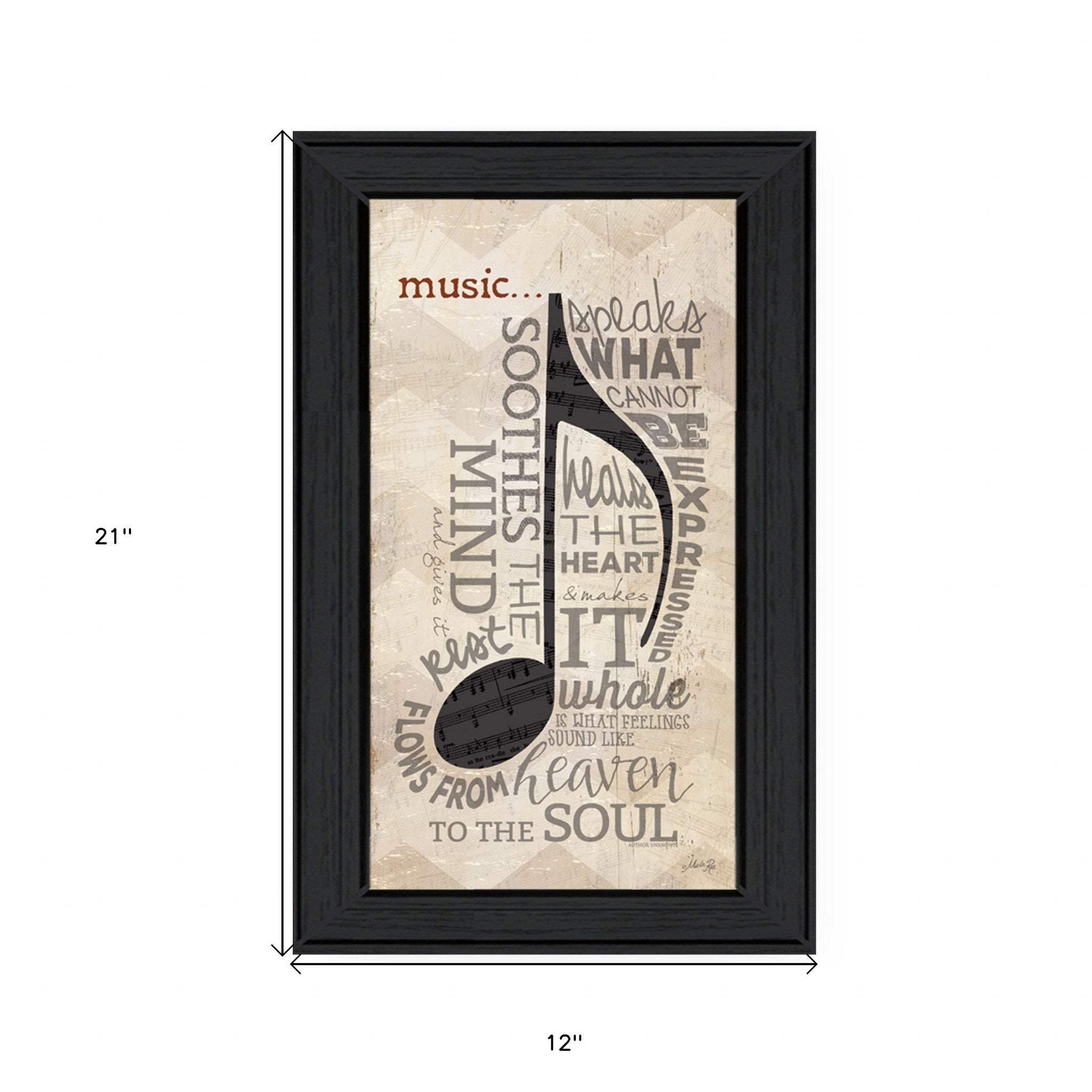 Music 7 Black Framed Print Wall Art - Homeroots - Flyclothing LLC