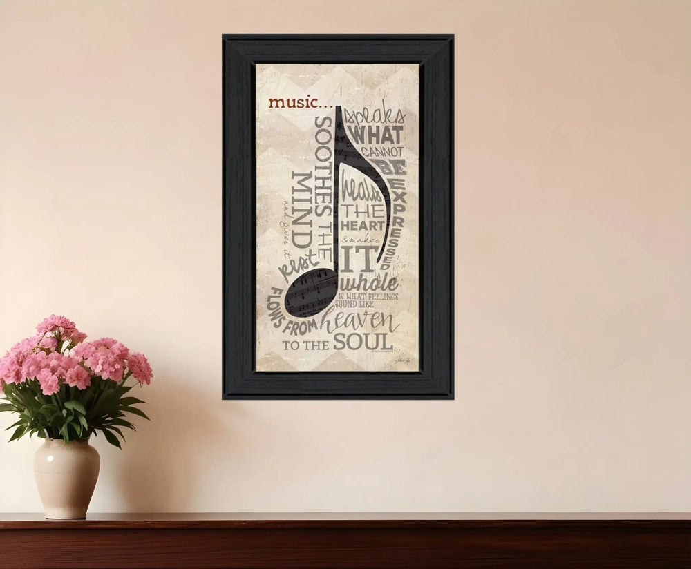 Music 7 Black Framed Print Wall Art - Homeroots