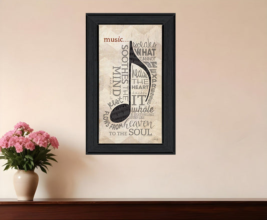 Music 7 Black Framed Print Wall Art - Homeroots