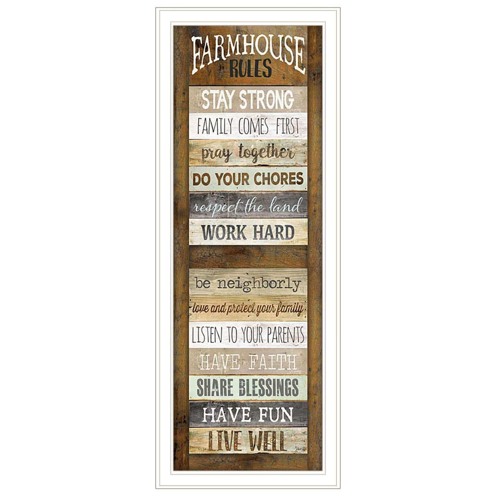 Farmhouse Rules 2 White Framed Print Wall Art - Homeroots - Flyclothing LLC