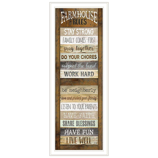 Farmhouse Rules 2 White Framed Print Wall Art - Homeroots - Flyclothing LLC