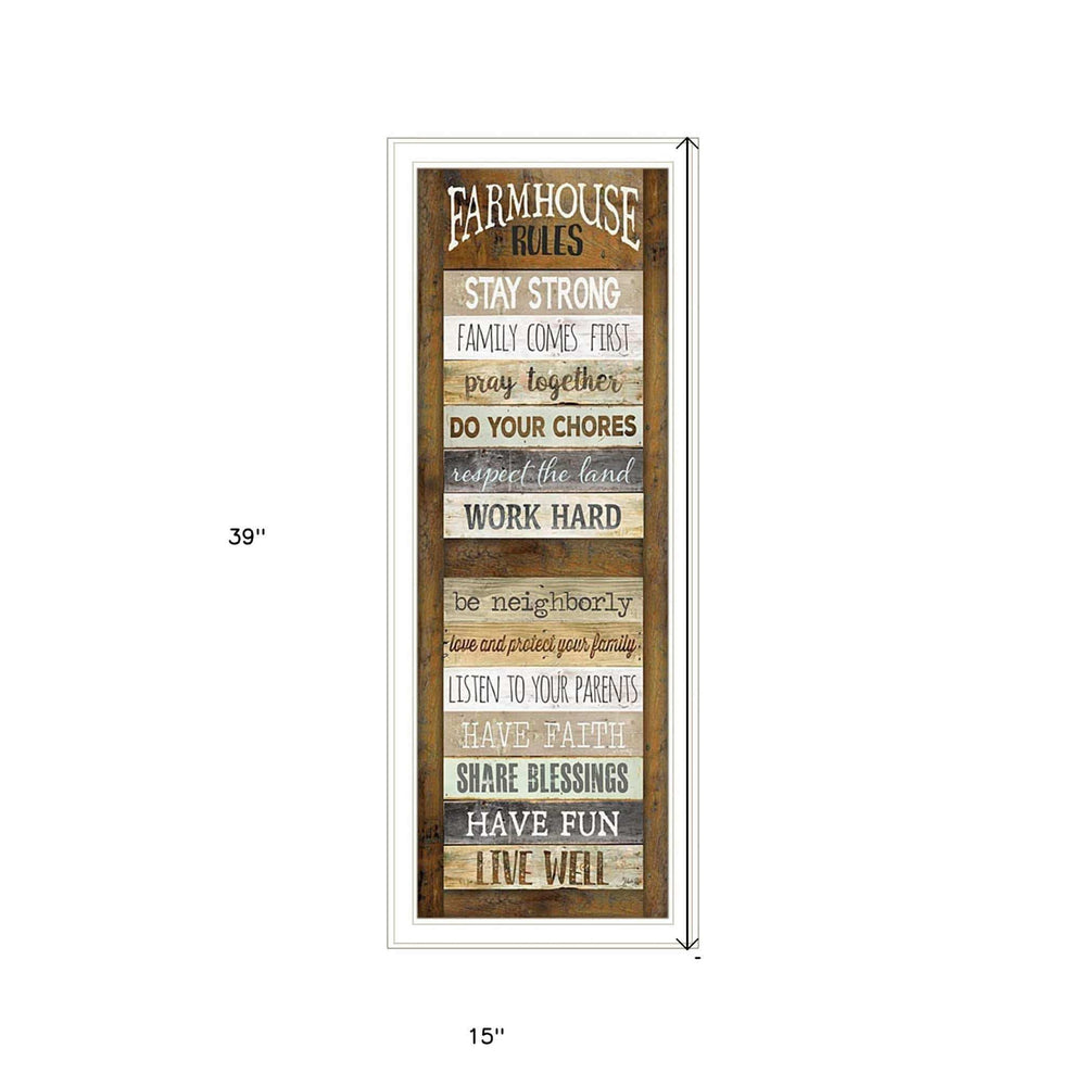 Farmhouse Rules 2 White Framed Print Wall Art - Homeroots - Flyclothing LLC