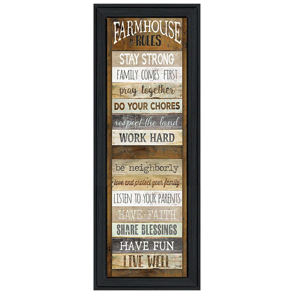 Farmhouse Rules 3 Black Framed Print Wall Art - Homeroots - Flyclothing LLC