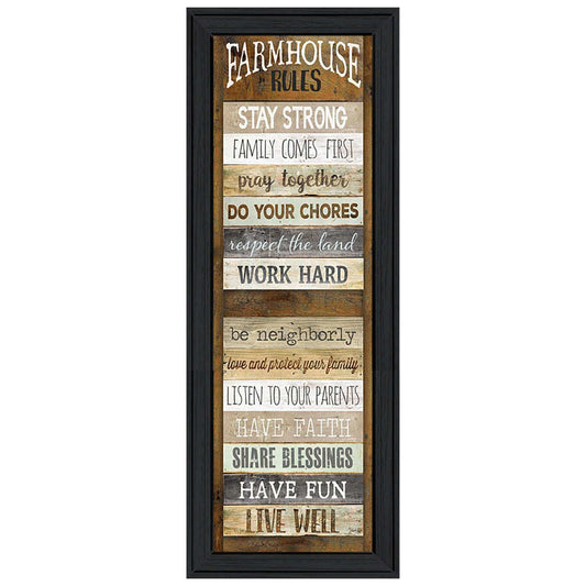 Farmhouse Rules 3 Black Framed Print Wall Art - Homeroots - Flyclothing LLC