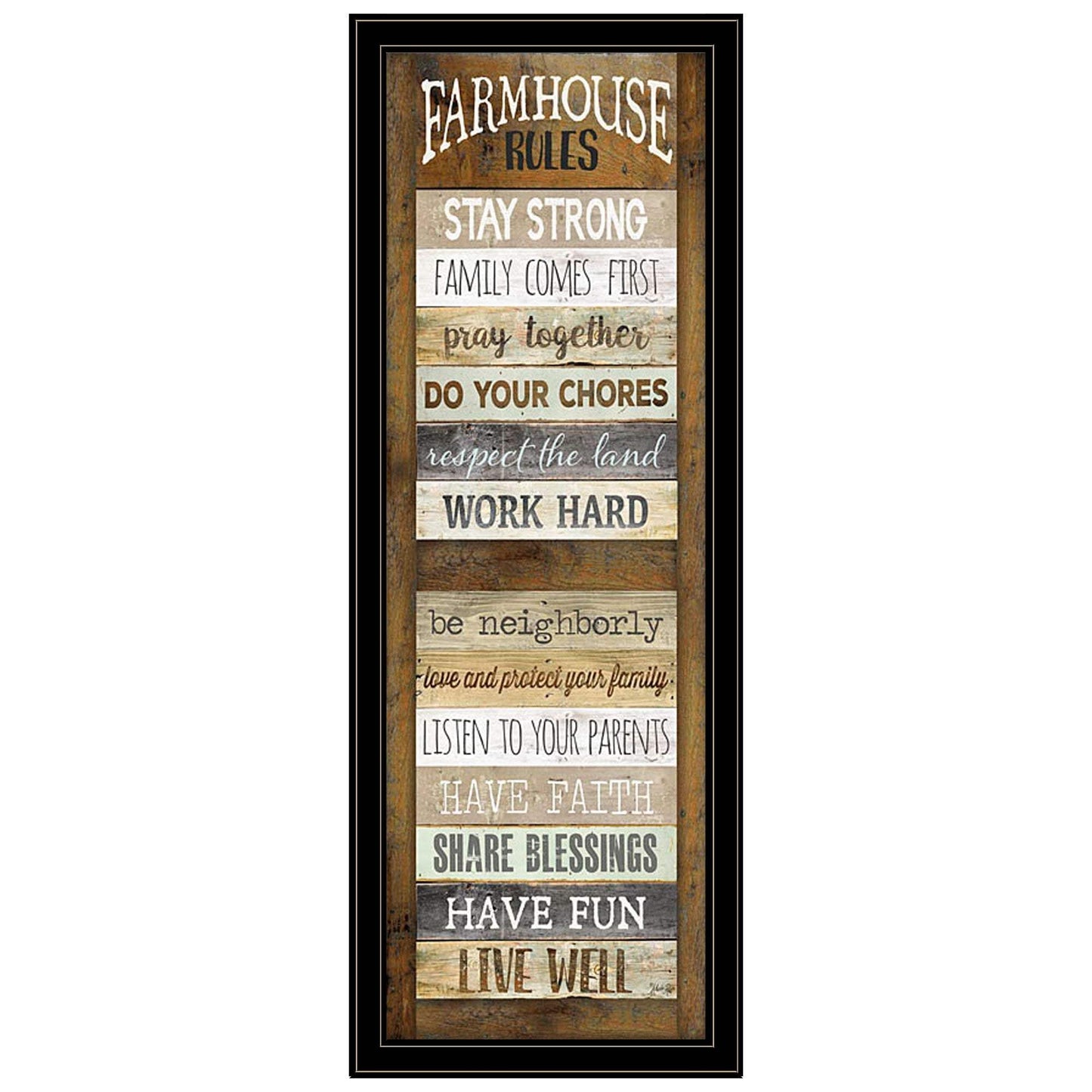 Farmhouse Rules 4 Black Framed Print Wall Art - Homeroots - Flyclothing LLC