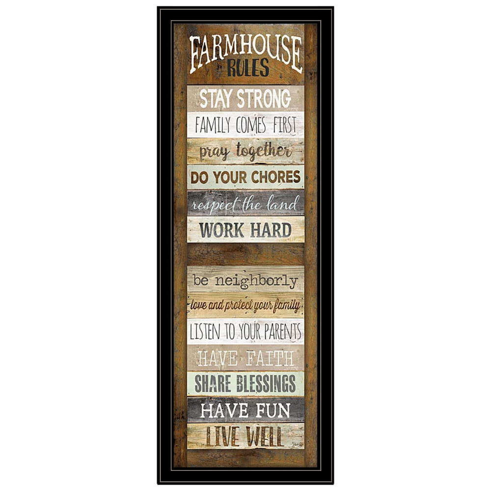 Farmhouse Rules 4 Black Framed Print Wall Art - Homeroots - Flyclothing LLC
