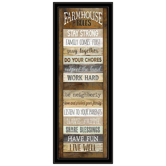 Farmhouse Rules 4 Black Framed Print Wall Art - Homeroots - Flyclothing LLC