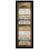 Farmhouse Rules 4 Black Framed Print Wall Art - Homeroots
