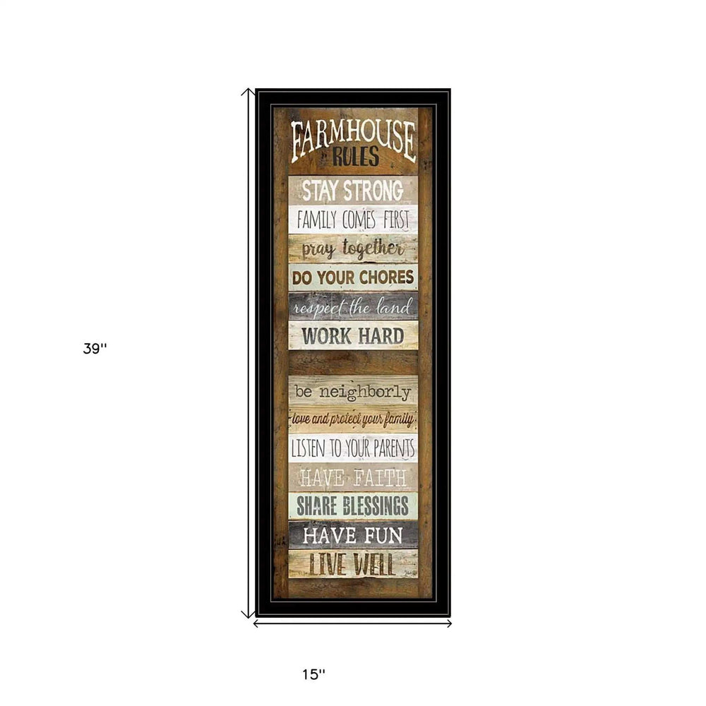 Farmhouse Rules 4 Black Framed Print Wall Art - Homeroots - Flyclothing LLC