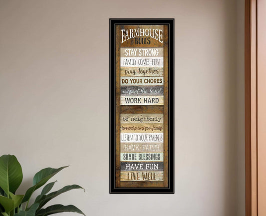 Farmhouse Rules 4 Black Framed Print Wall Art - Homeroots - Flyclothing LLC