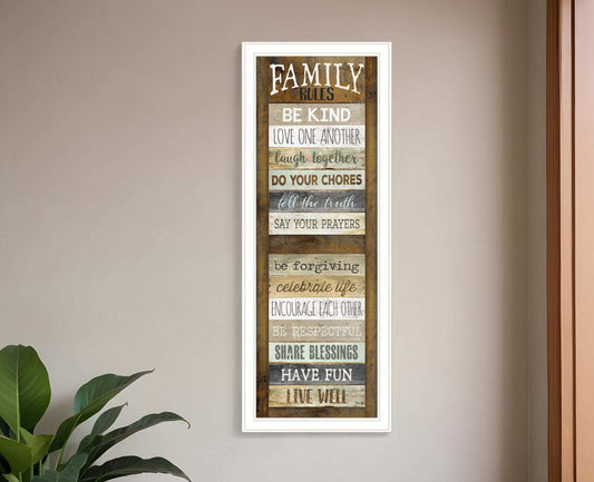 Family Rules Shutter 2 White Framed Print Wall Art - Homeroots - Flyclothing LLC