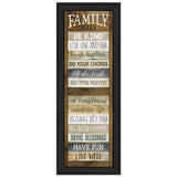 Family Rules Shutter 3 Black Framed Print Wall Art - Homeroots